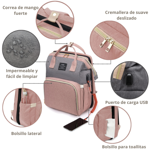 Mochila Pañalera 3 en 1